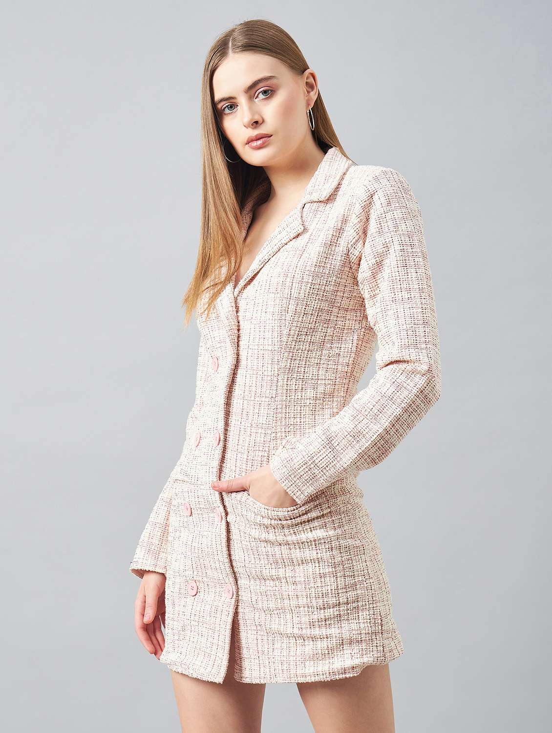 women self designed long sleeves coat dress - 20767752 -  Standard Image - 2