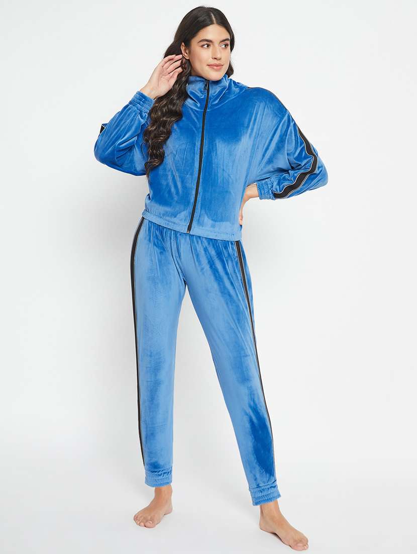 blue velvet pyjama nightwear set