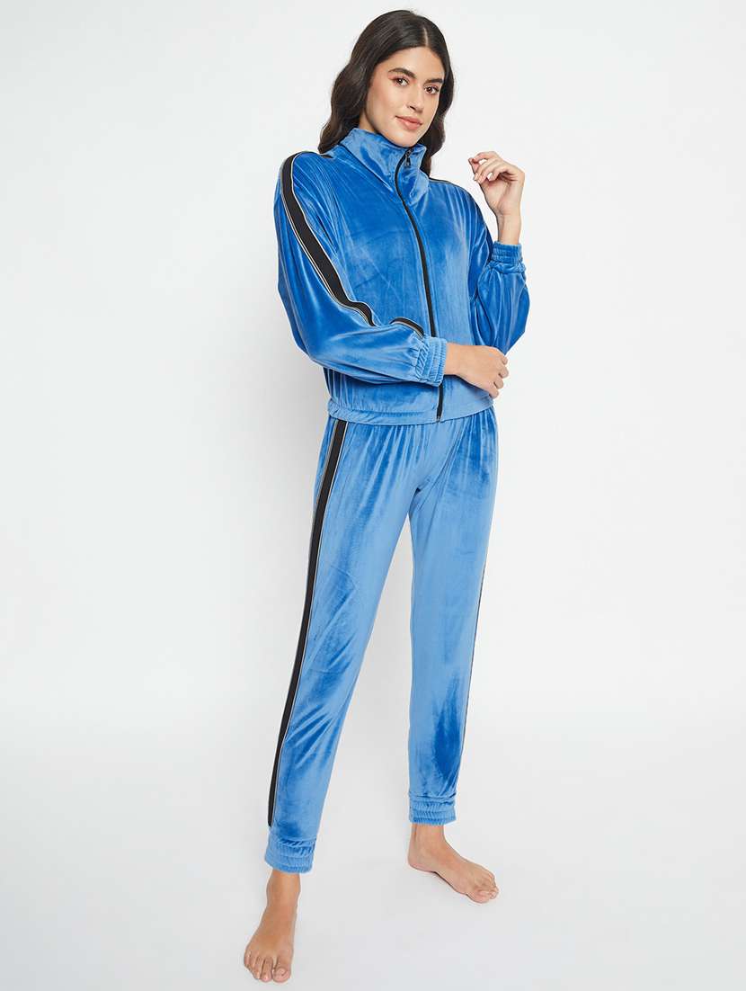 blue velvet pyjama nightwear set - 20767839 -  Standard Image - 2