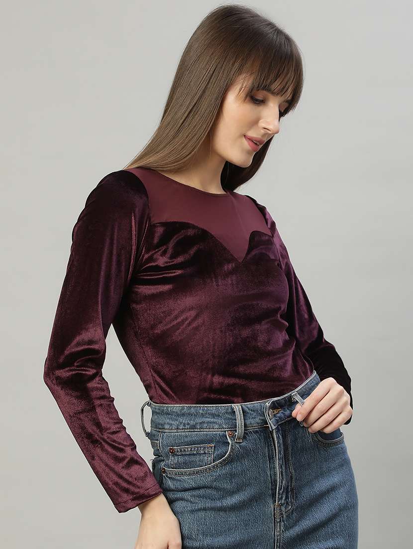 women solid long sleeves top - 20767891 -  Standard Image - 2