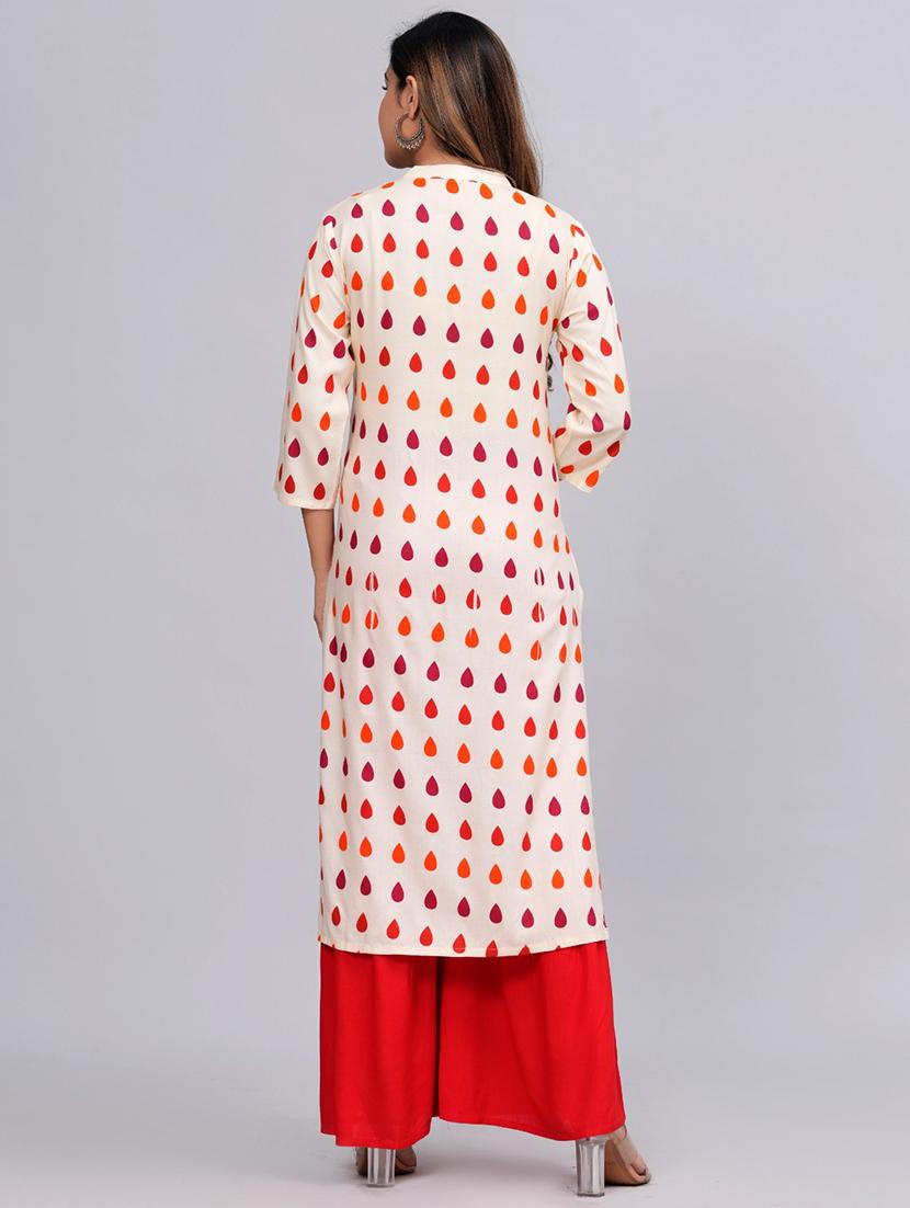 women white mandarin neck kurta sharara set with dupatta - 20768102 - Standard Image - 2