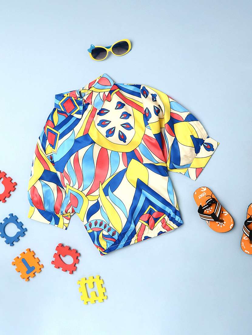 multi coloured printed  top