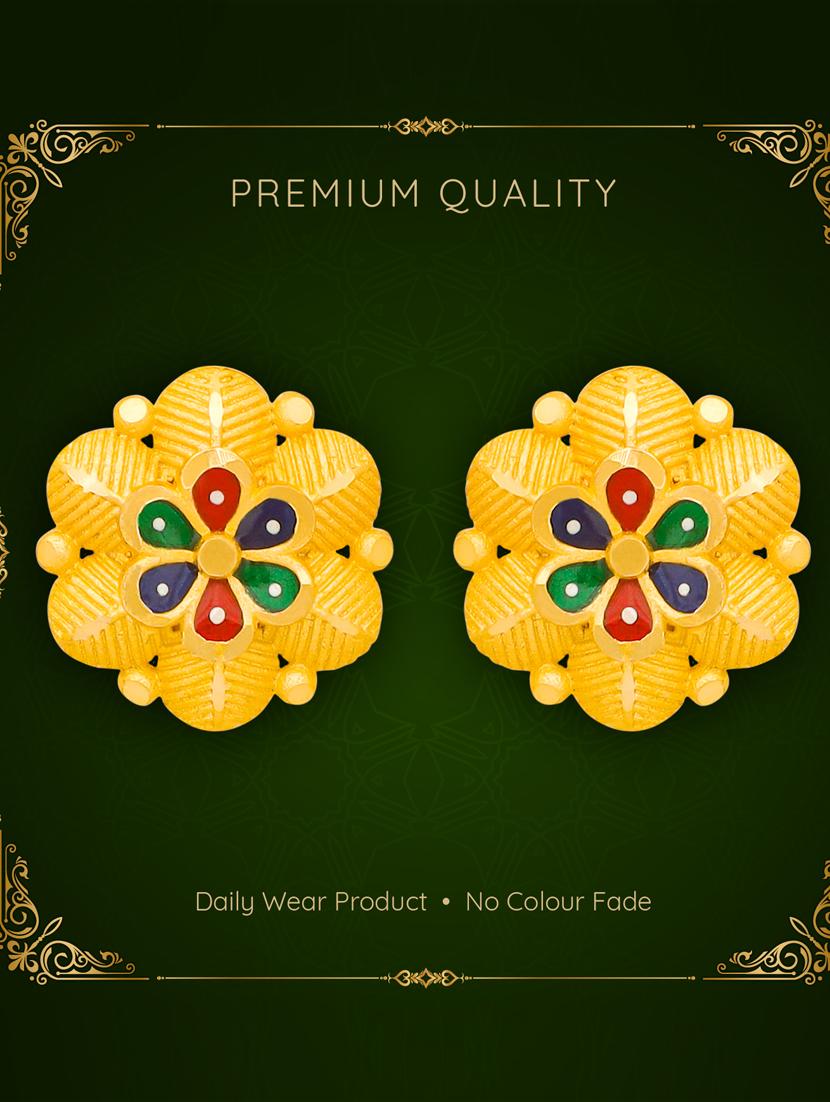 gold plated studs earrings - 20768311 -  Zoom Image - 0