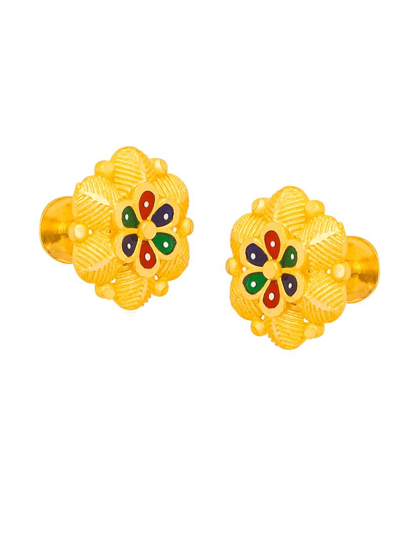 gold plated studs earrings - 20768311 - Standard Image - 2