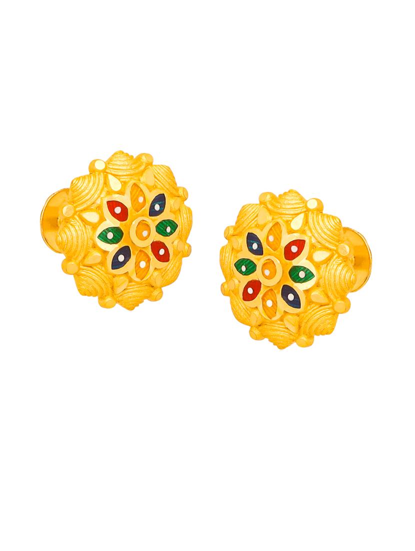 gold plated studs earrings - 20768312 - Standard Image - 2