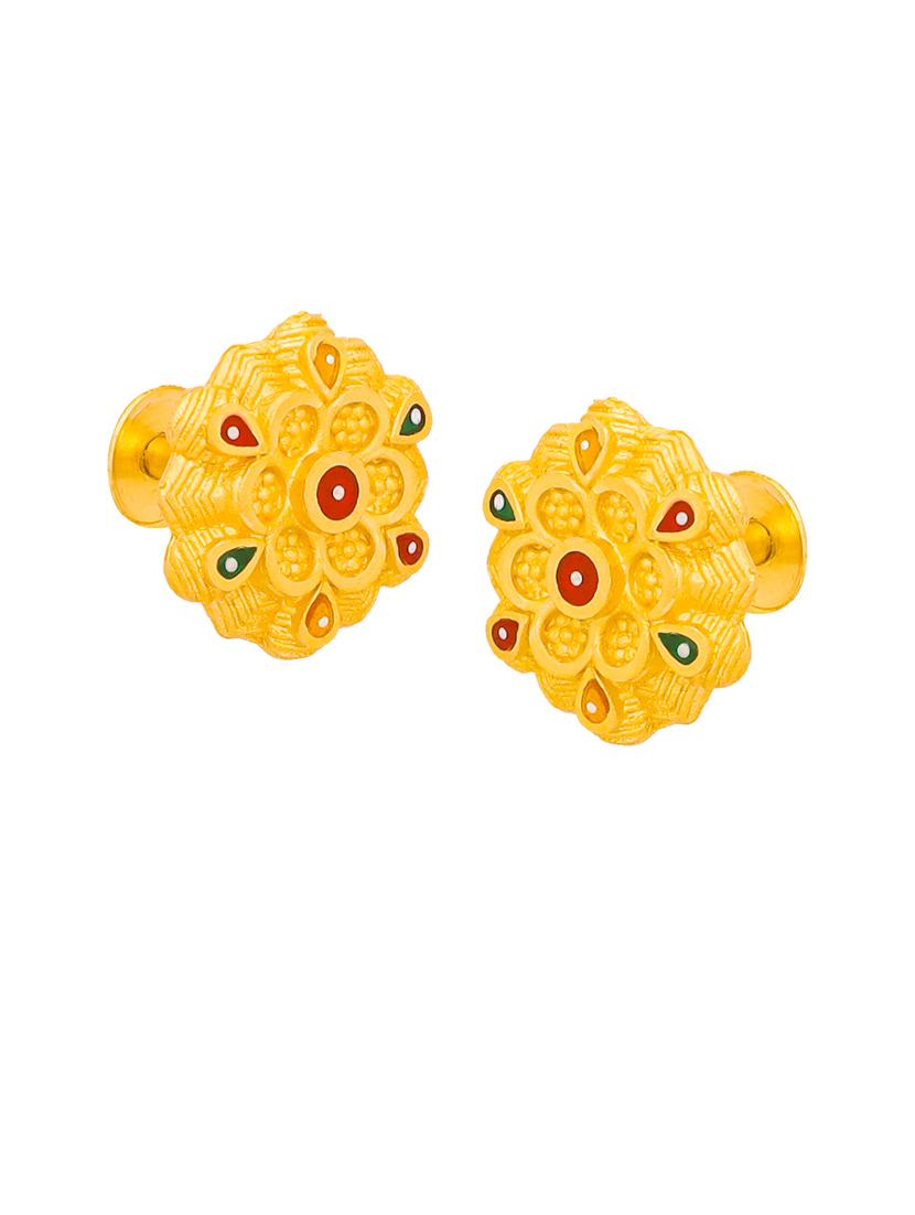 gold plated studs earrings - 20768313 - Standard Image - 2