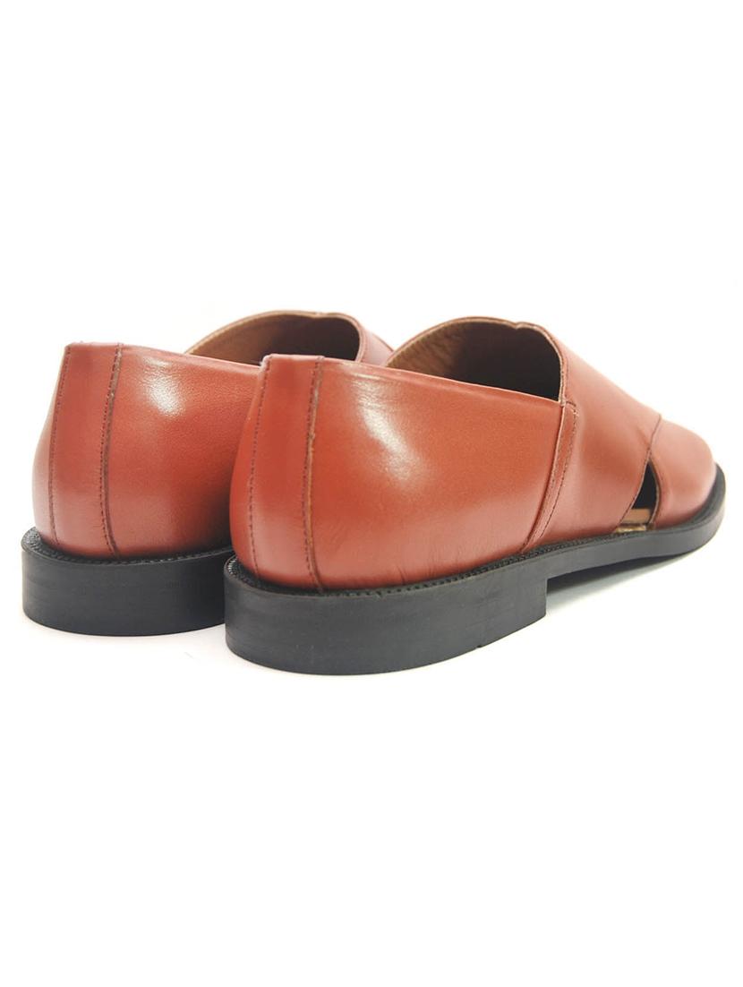 tan leather slip on sandals - 20768364 - Standard Image - 2