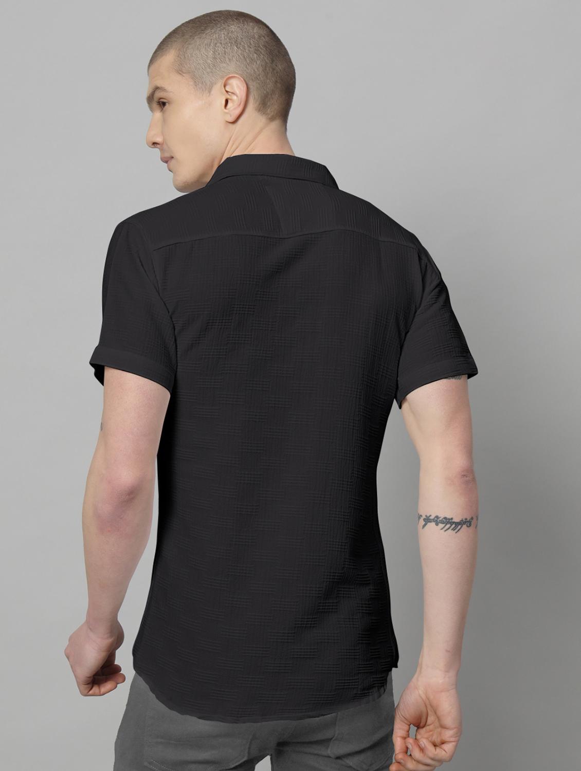 black solid casual shirt - 20775742 - Standard Image - 2