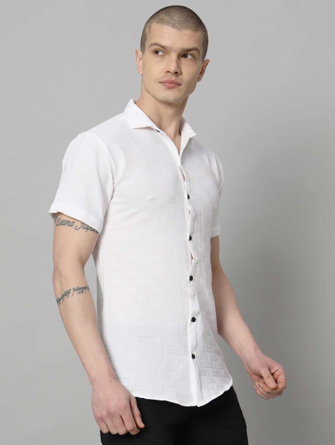 white solid casual shirt - 20775743 - Standard Image - 2