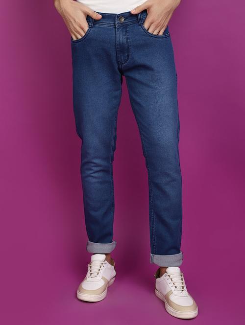 men mid rise plain denim jeans - 20777419 - Standard Image - 0