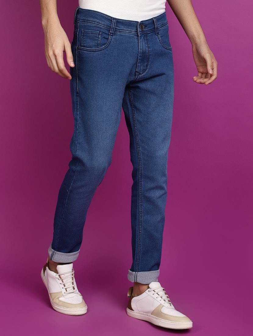 men mid rise plain denim jeans - 20777419 - Standard Image - 2