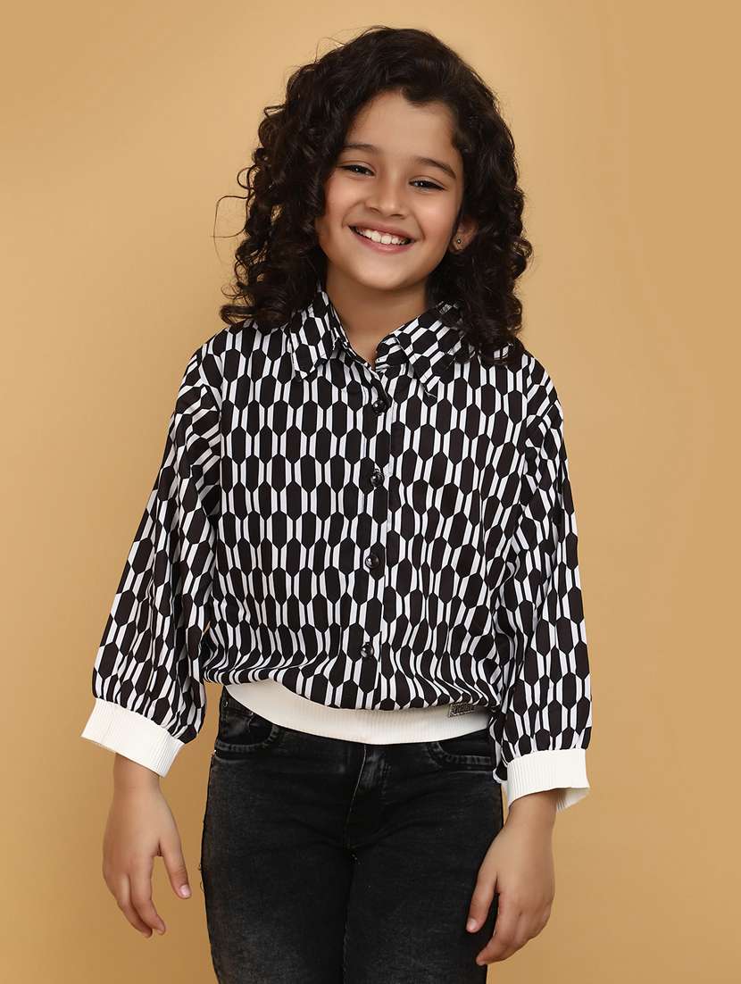girls printed blouson shirt top