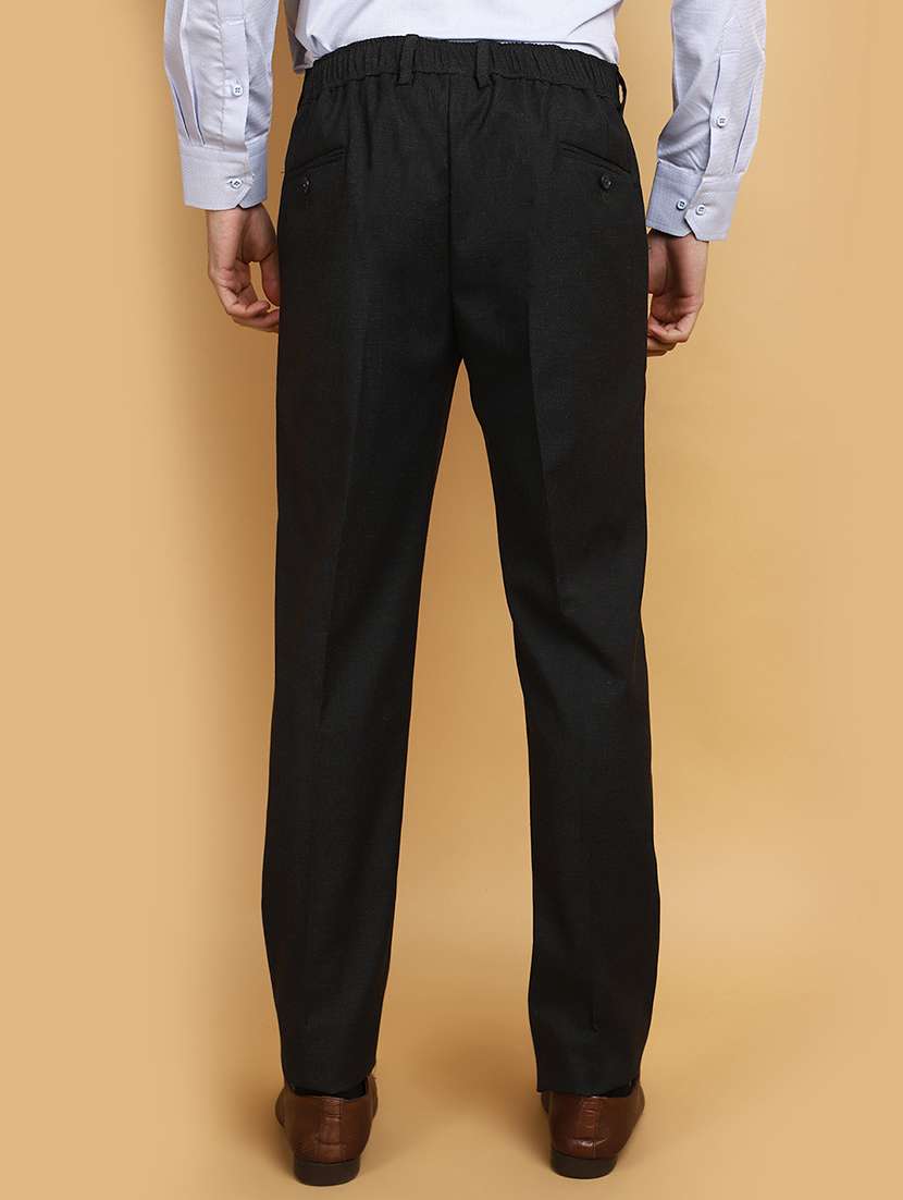 men mid rise checkered cotton pleated formal trouser - 20777559 -  Standard Image - 2