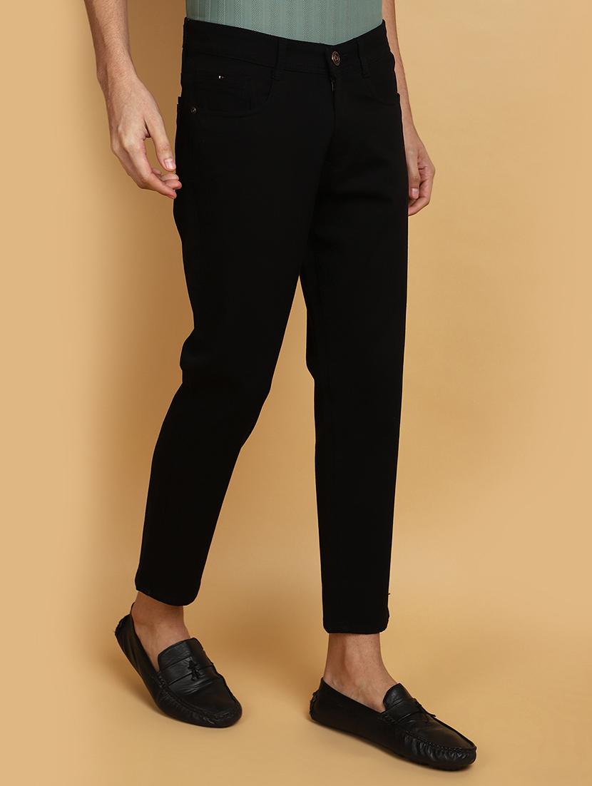 men mid rise solid chinos casual trouser - 20777590 - Standard Image - 2