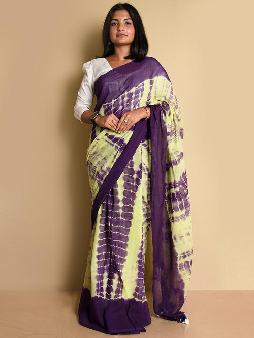 purple tie & dye printed saree - 20794816 -  Standard Image - 0