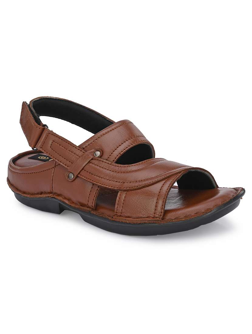 solid brown slip on sandal
