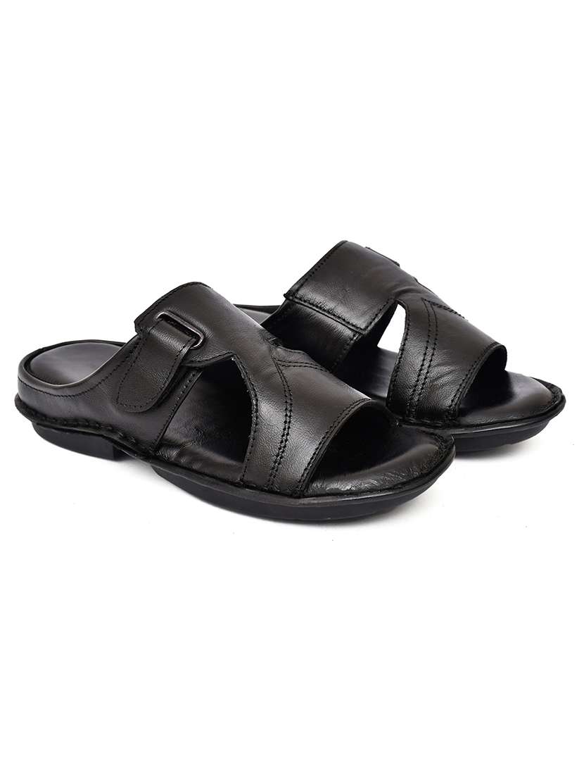 black slip on sandal