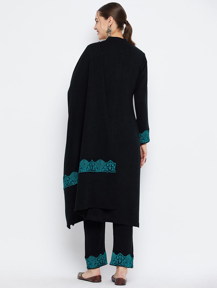 black embroidered wool set - 20796489 - Standard Image - 2