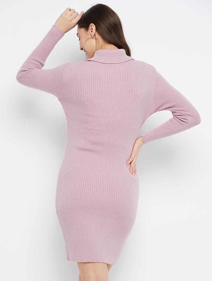 lavender wool bodycon dress - 20796494 - Standard Image - 2
