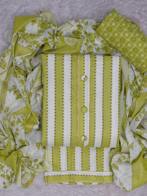 lime striped unstitched suit set - 20796765 - Standard Image - 2