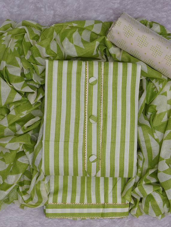 lime striped unstitched suit set - 20796777 - Standard Image - 2