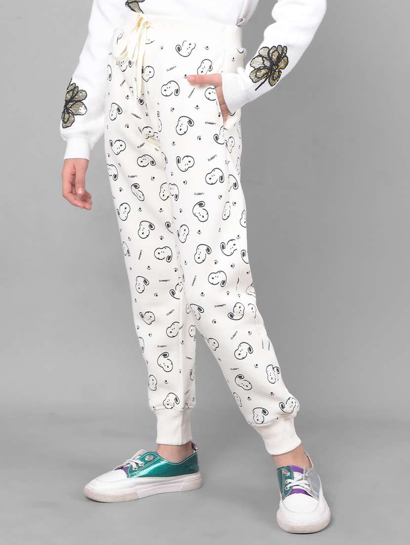 white cotton jogger track pant - 20796833 - Standard Image - 2