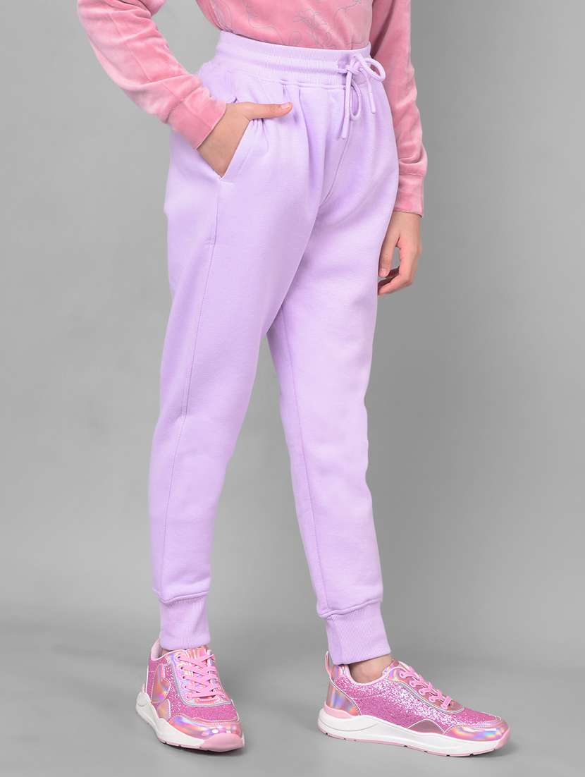 girls solid cotton jogger track pant - 20796834 - Standard Image - 2