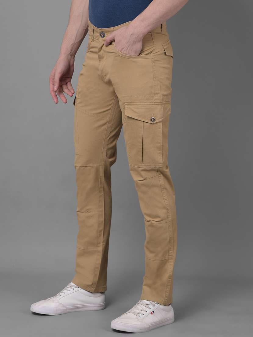 khaki cotton chinos casual trousers - 20796890 - Standard Image - 2