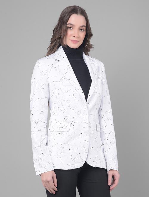 white cotton single breasted blazer - 20796915 - Standard Image - 0