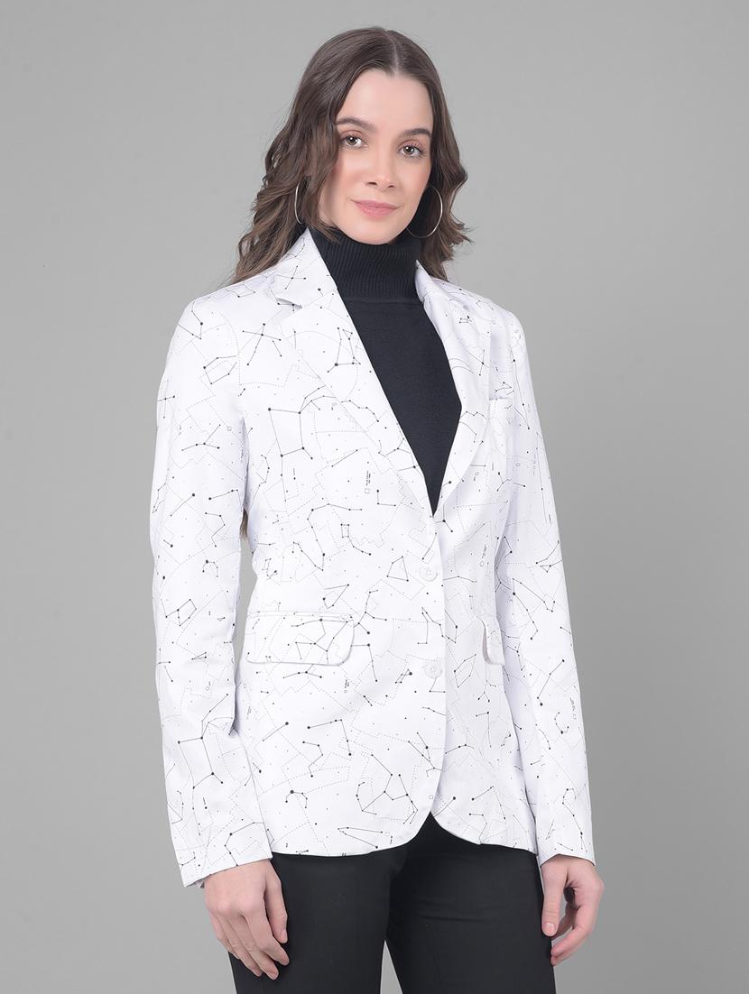 white cotton single breasted blazer - 20796915 - Zoom Image - 0