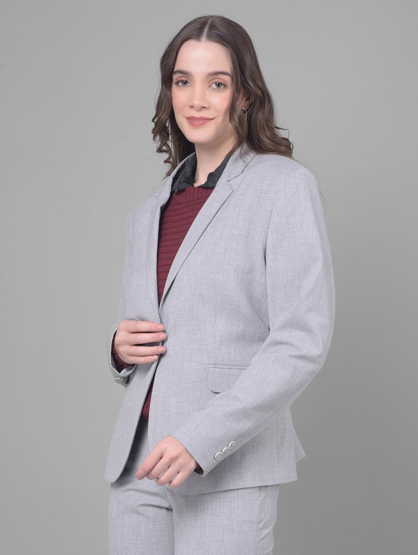 women solid long sleeve single breasted blazer - 20796916 -  Zoom Image - 0