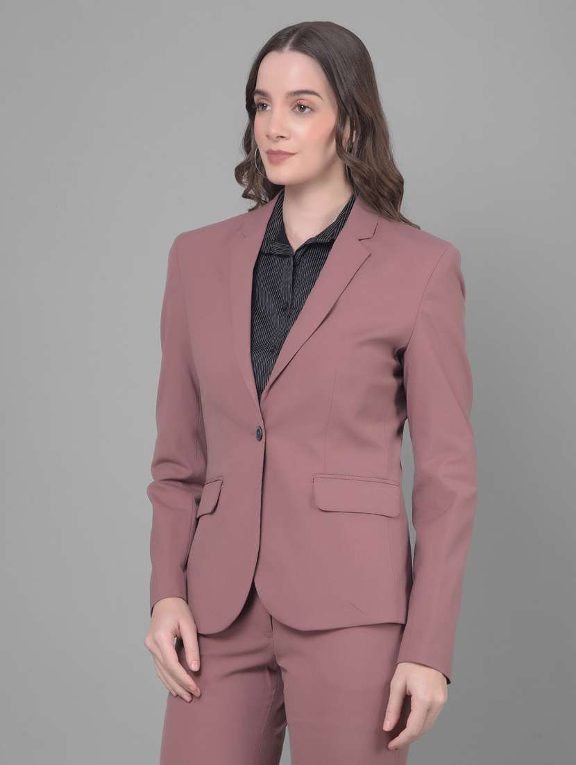 women solid long sleeve single breasted blazer - 20796955 -  Standard Image - 2