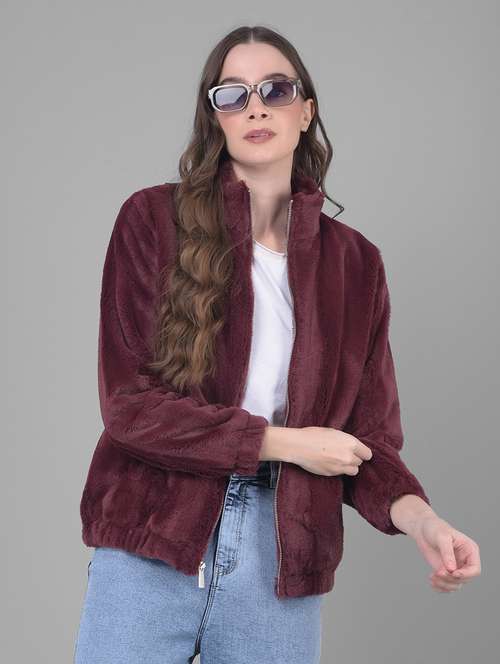women purple solid long sleeve regular jacket - 20796962 -  Standard Image - 0