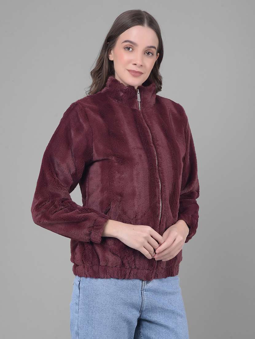 women purple solid long sleeve regular jacket - 20796962 -  Standard Image - 2
