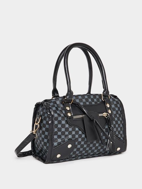 black printed handbag - 20806365 - Standard Image - 0