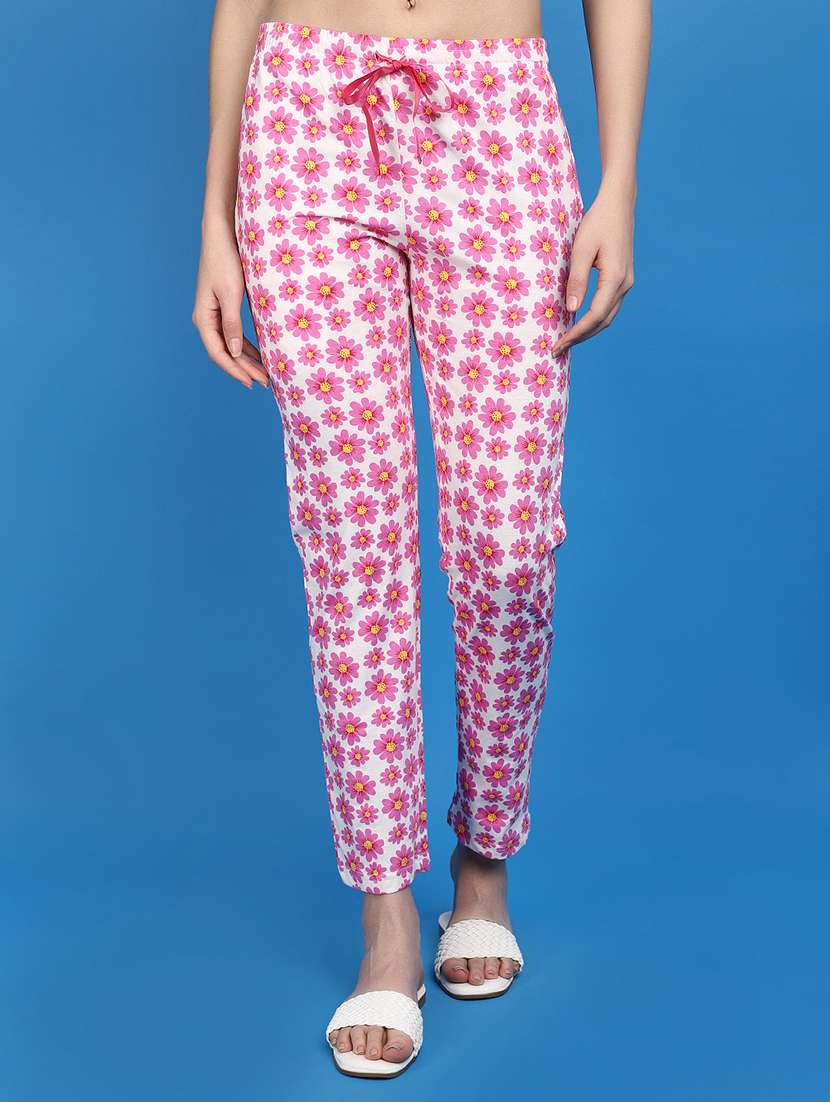 women mid-rise printed track pant