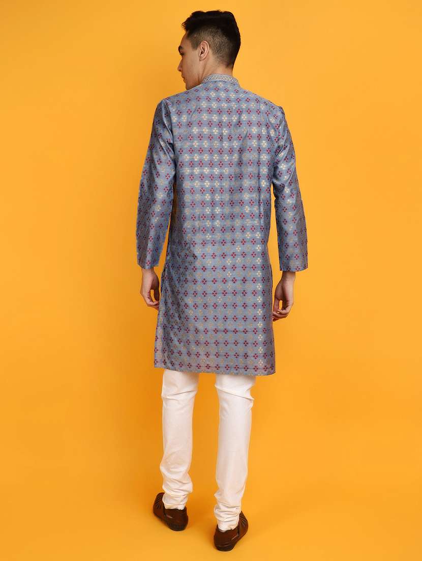 light blue jacquard ethnic wear - 20806581 -  Standard Image - 2