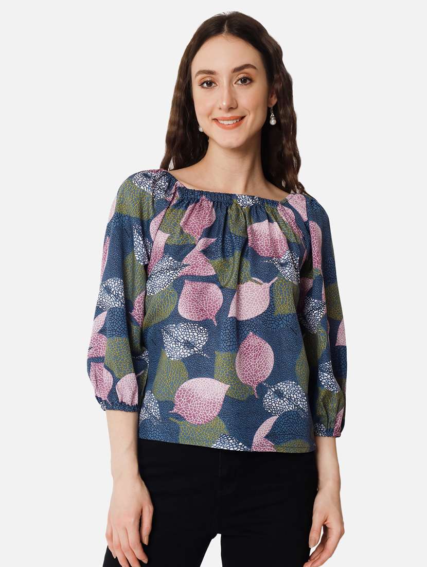 multi coloured printed regular top