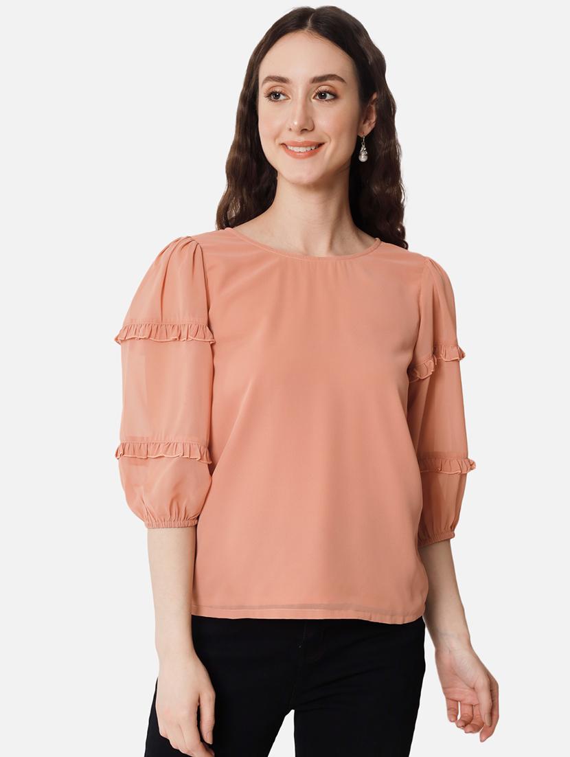 women solid puff sleeves top - 20807180 - Zoom Image - 0