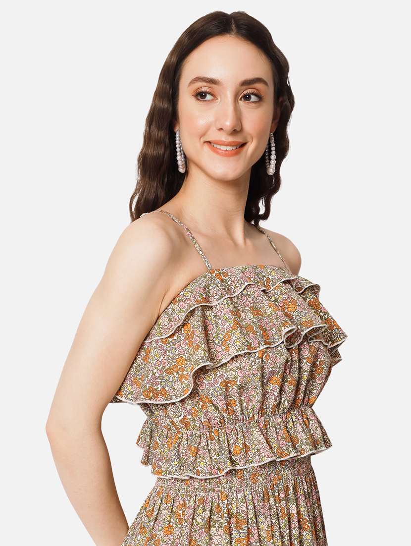 women multicolor floral printed layered crop top - 20807182 -  Standard Image - 2