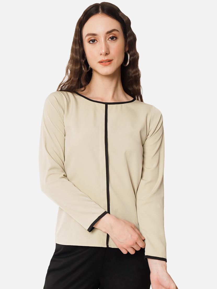 women beige solid full sleeve regular top - 20807194 - Zoom Image - 0