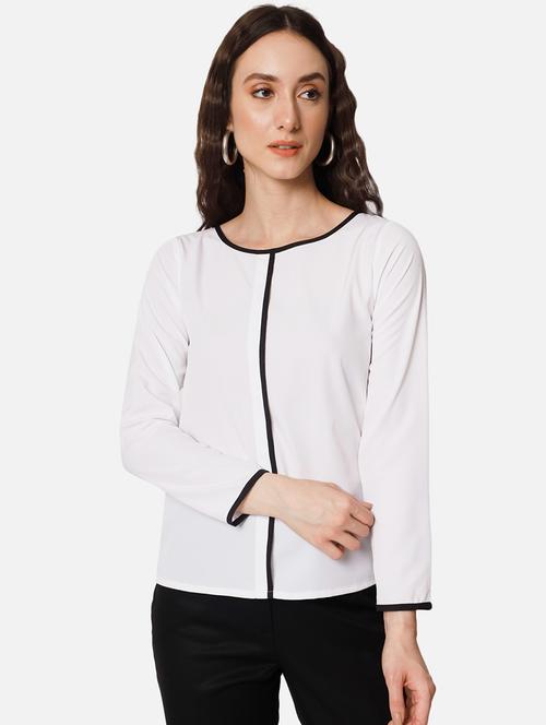 women solid round neck top - 20807202 -  Standard Image - 0
