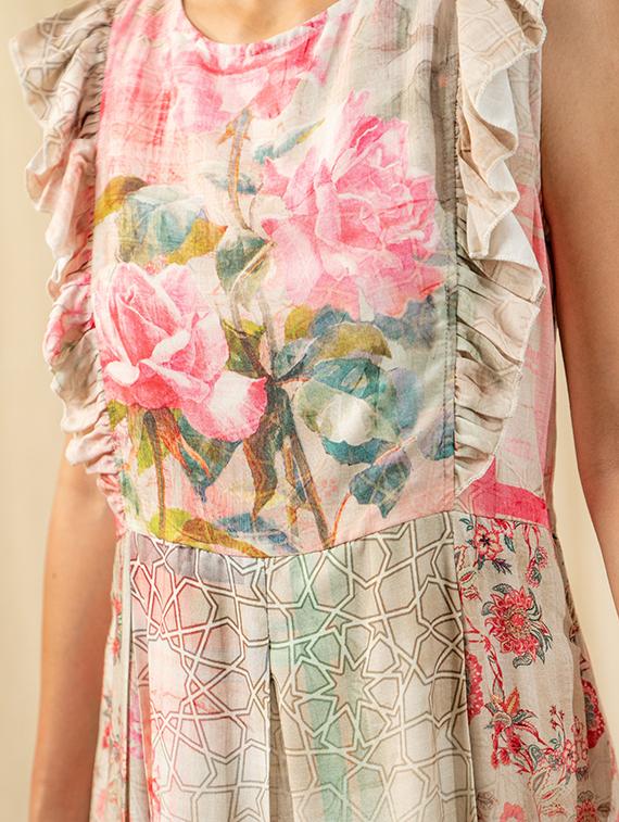 women multicolored printed fit & flare dress - 20807320 - Standard Image - 2