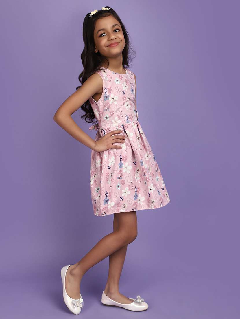 pink floral printed detailed frock - 20809741 -  Standard Image - 2