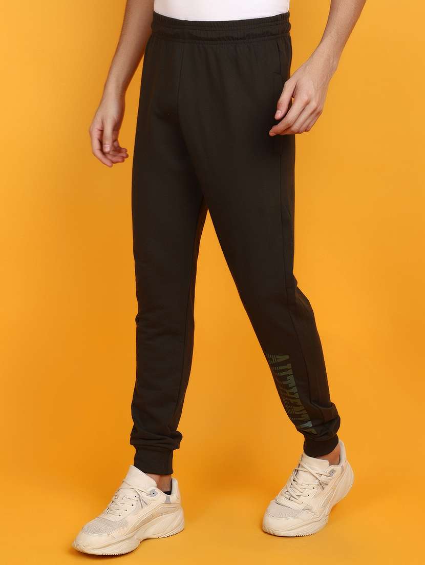 men black solid mid rise jogger - 20809803 -  Standard Image - 2