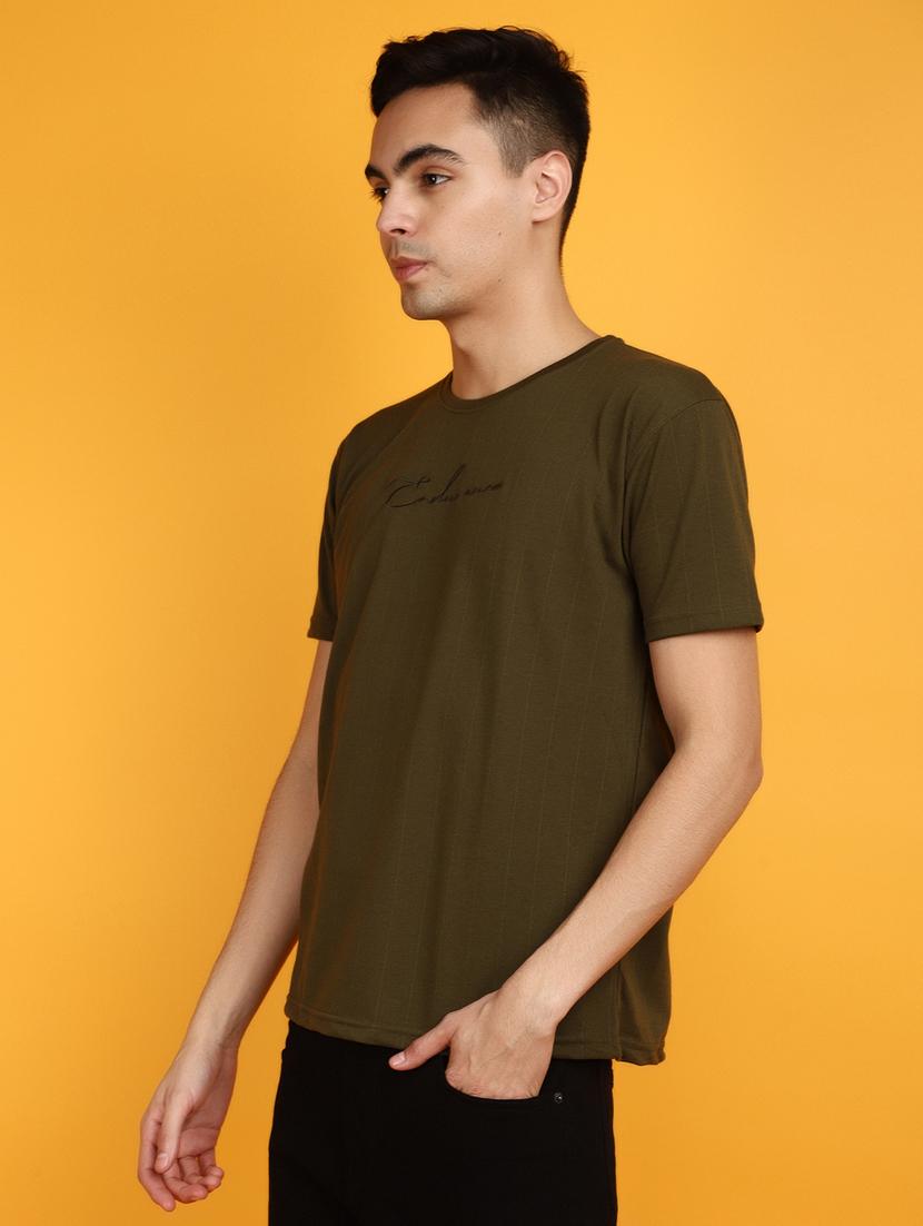 olive cotton chest print tshirt - 20809895 - Standard Image - 2