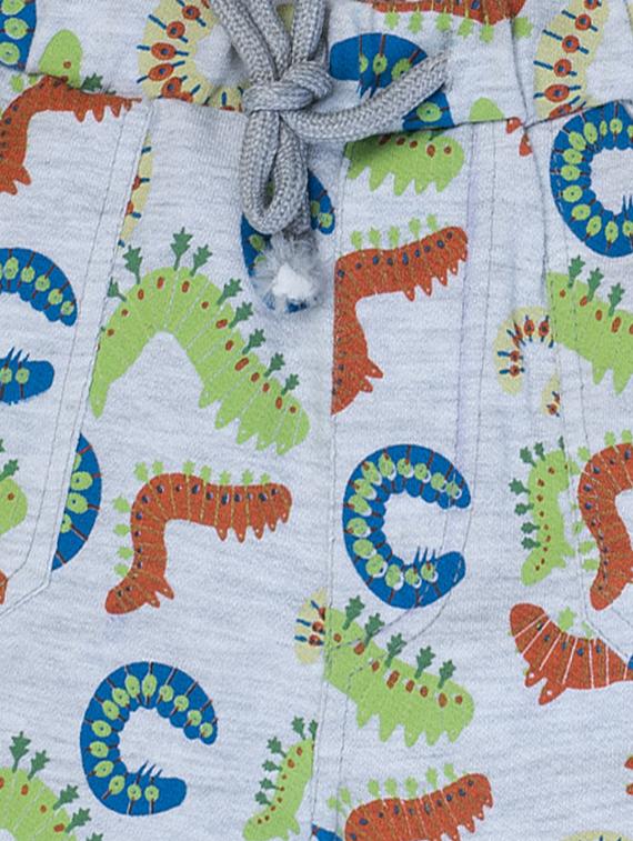 kids grey quirky printed shorts - 20810231 - Standard Image - 2