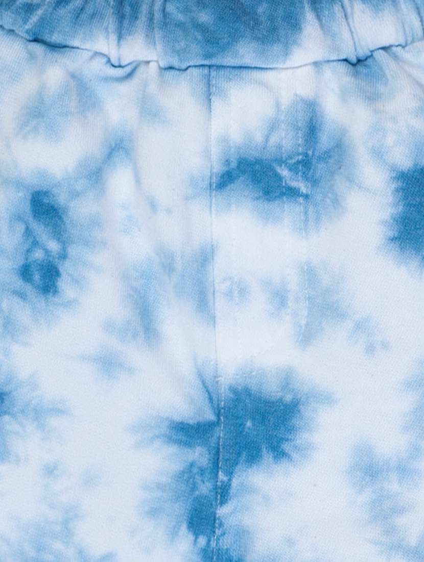 kids blue tie & dye printed shorts - 20810247 - Standard Image - 2