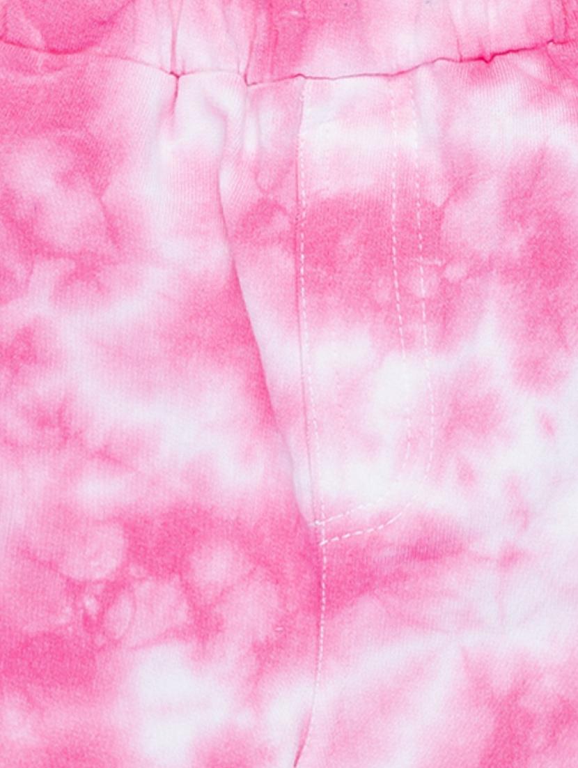 kids pink tie & dye printed shorts - 20810249 - Standard Image - 2