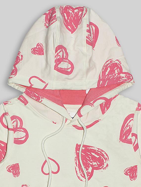 white cotton fleece all over print sweatshirt - 20810303 - Standard Image - 2